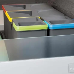 EMUCA - Bacs de tri pour tiroir de cuisine recycle 2 bacs de 12 litres et 2 bacs de 6 li