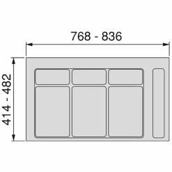 EMUCA - Base pour bacs de tri recycle pour module de 90 cm