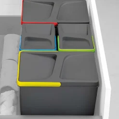 EMUCA - Kit de poubelles de cuisine avec base 2 bacs de 12 litres recycle