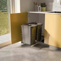 EMUCA - Poubelle de recyclage 2 bacs de 35 l recycle