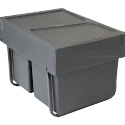 EMUCA - Poubelle de recyclage pour la cuisine 2 bacs de 15 litres cook