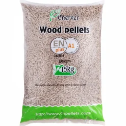 ENERVER - Wood pellets - granulés de bois 53 sacs 15 kg - haute qualité et haute performance technique - combustion propre et ecologique -