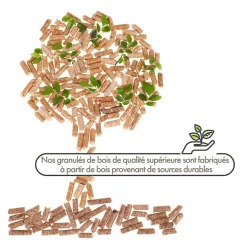 ENERVER - Wood pellets - granulés de bois 53 sacs 15 kg - haute qualité et haute performance technique - combustion propre et ecologique -