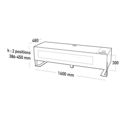 Erard meuble tv pour écran 40 à 75 + trappe + qi + chargeur 4 usb - 037601