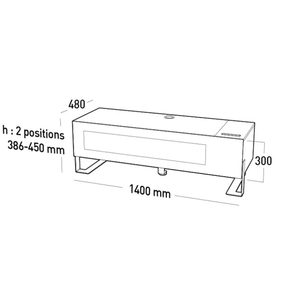Erard meuble tv pour écran 30 à 55 + trappe - 037400