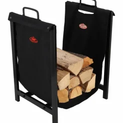 FANCY FLAMES - Porte bûches en tissu avec support en métal