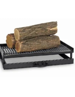 FARM COOK - Grille de foyer en fonte avec bac à cendres 52x31x12 cm