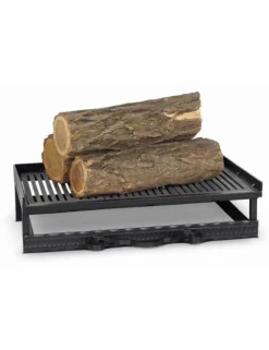 FARM COOK - Grille de foyer en fonte avec bac de récupération de cendres 52x31x12 cm