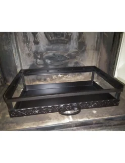 FARM COOK - Grille de foyer en fonte avec bac de récupération de cendres 52x31x12 cm