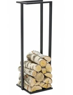 FARM COOK - Range bûches dine en acier noir-40x25x120 cm-40 --