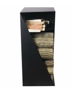 FARM COOK - Range bûches rectangulaire jey en acier noir 45x30x80 cm