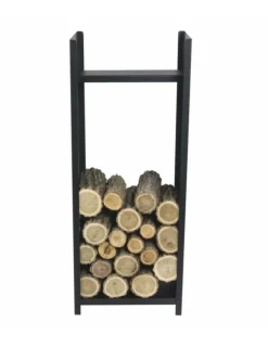 FARM COOK - Range bûches rectangulaire harena en acier noir 45x30x110 cm