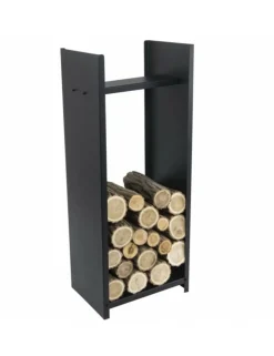 FARM COOK - Range bûches rectangulaire harena en acier noir 45x30x110 cm