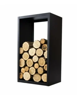 FARM COOK - Range bûches rectangulaire elo en acier noir 45x30x80 cm