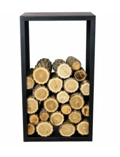 FARM COOK - Range bûches rectangulaire elo en acier noir 45x30x80 cm