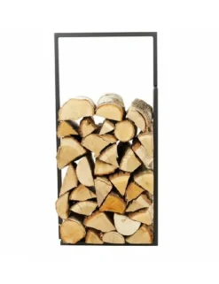 FARM COOK - Range bûches soa en acier noir-50x20x120 cm-50 --