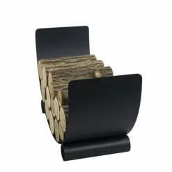 FARM MDLT - Porte bûches demi-lune turyn en acier noir 80cm