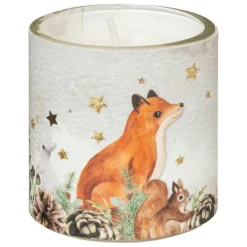 FEERIC LIGHTS & CHRISTMAS - Set de 3 bougies parfumées photophore en verre d 5 x h 6 cm - vert