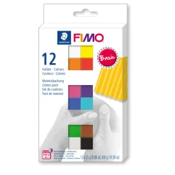 FIMO - Coffret Fimo Soft couleurs Basiques 12 Demi Blocs 12X25 G /8023 C 12-1