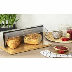 FIVE SIMPLY SMART - Boîte à pain en inox et bambou