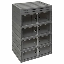 FIVE SIMPLY SMART - Tour de rangement pliable avec 6 étages en plastique - gris