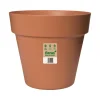 FLORUS - Pot de fleurs en plastique recyclé Paris couleur terre cuite - D.18cm
