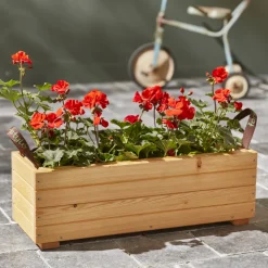 FOREST STYLE - Jardinière Freya en Mélèze : L.60 x l.21,5 x 19,5 cm