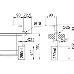 Franke distributeur savon liquide 250ml encastrable - 038260