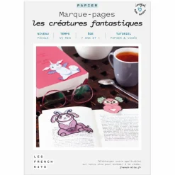 FRENCH KITS - Coffret diy papier - 4 marque-pages - créatures