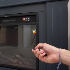 FUEGO - Cheminee electrique murale 1500 w antracite mdf effet flamme 3d