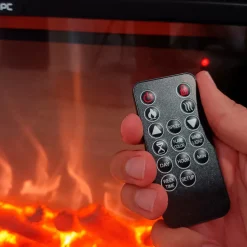 FUEGO - Cheminee electrique murale turquoise en mdf pour interieur contemporain