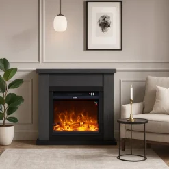 FUEGO - Cheminee murale 1500w caminetto fuego paolo gris