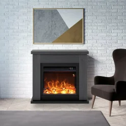 FUEGO - Cheminee murale 1500w caminetto fuego paolo gris