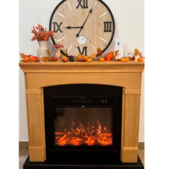 FUEGO - Cheminee murale 1500w caminetto fuego monica oak