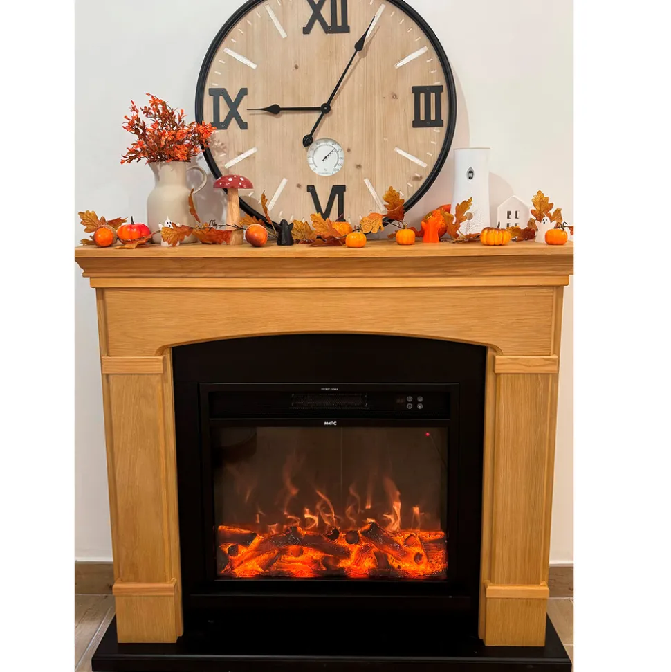 FUEGO - Cheminee murale 1500w caminetto fuego monica oak