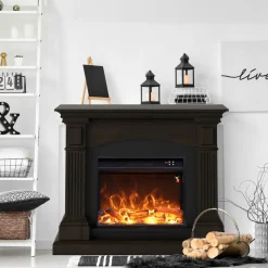 FUEGO - Cheminee murale 1500w cheminee fuego galia wenghe