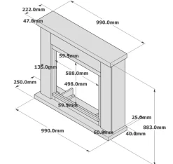 FUEGO - Cheminee murale 1500w fuego paolo antracita