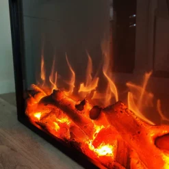 FUEGO - Insert de chauffage electrique noir en mdf 1500w telecommande incluse