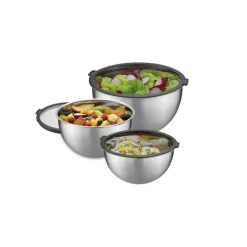 Gefu lot de 3 saladiers 1l/2,5l/4,5l avec couvercle hermétique inox - 89430