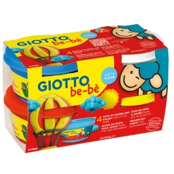 GIOTTO BE-BÉ - Pâte à jouer 4x100g: Rouge, jaune, cyan, blanc