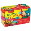GIOTTO BE-BÉ - Pâte à jouer 4x100g: Rouge, jaune, magenta, vert