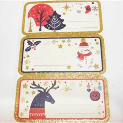 GLOBAL GIFT - 12 étiquettes adhésives de noël - style scandinave