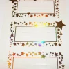 GLOBAL GIFT - 12 étiquettes adhésives de noël - étoiles dorées iridescentes