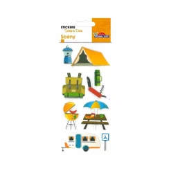 GLOBAL GIFT - Autocollants en relief à paillettes - camping