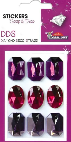 GLOBAL GIFT - Stickers Diamond Deco Strass 8 x 12 cm - Différents thèmes possibles