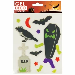 GLOBAL GIFT - Stickers gel halloween - cercueil et tombe