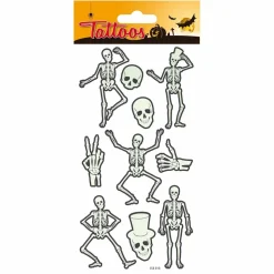 GLOBAL GIFT - Tatouages temporaires - squelettes halloween