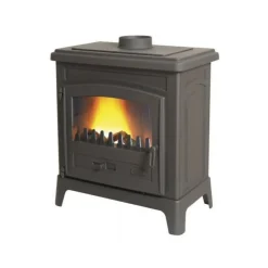 GODIN - Poêle à bois fonte-fonteval -10 kw-peint anthracite version porte galb godin - 389143
