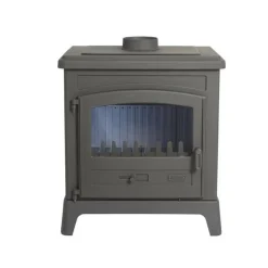 GODIN - Poêle à bois fonte-fonteval -10 kw-peint anthracite version porte galb godin - 389143