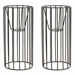 GRAINE CRÉATIVE - 2 abat-jour en métal cylindriques noirs 25 x 12 cm